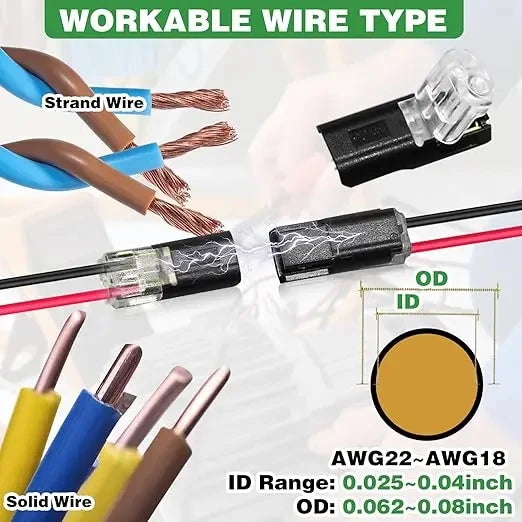 Tool-Free Quick Wire Connectors 50pc