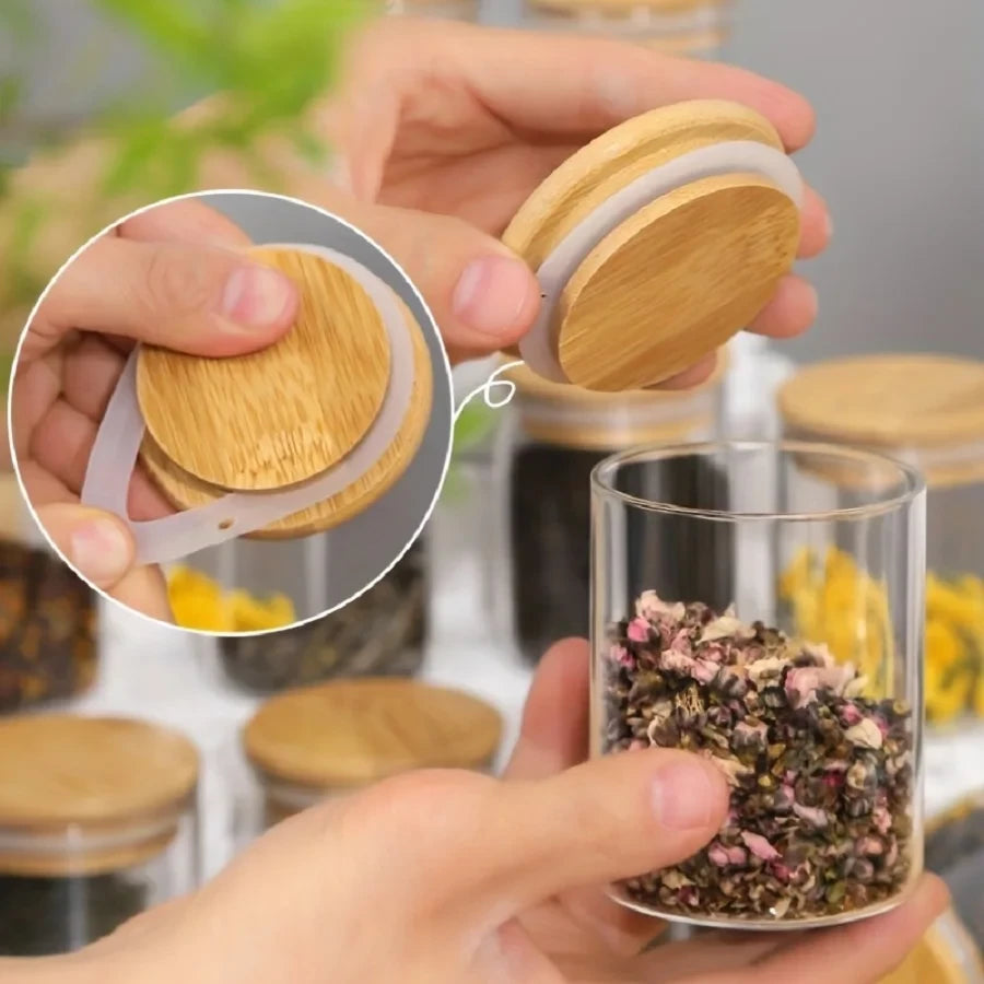 Glass Spice Jar Set